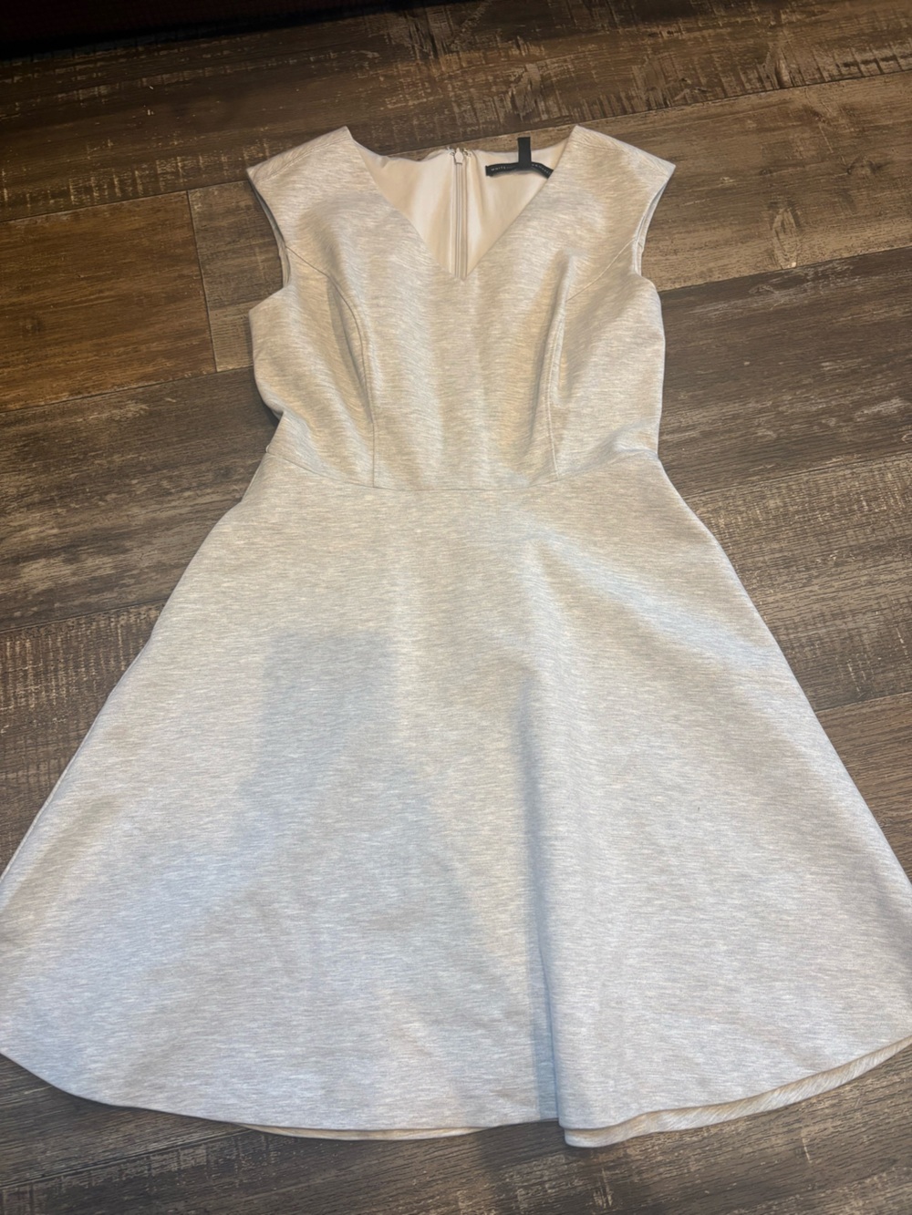 White House Black Market Light V-Neck Fit & Flare Mini Dress 4 petite